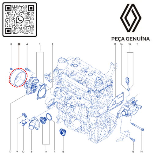 RN 210511 210511KT0A POLIA DA BOMBA DE AGUA H4M 1.6 16V 3
